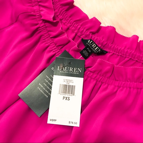 Ralph Lauren Women’s Ruffled Off Shoulder Blouse - Picture 2 of 4